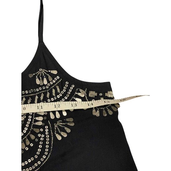 Abercrombie & Fitch Navy Beaded Boho Cami Spaghetti Strap Tank Top Size XS - Picture 7 of 15